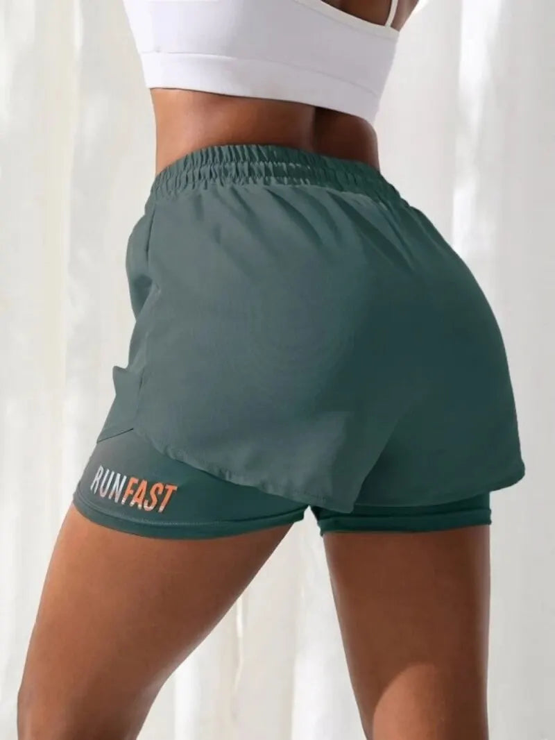 Shorts de ioga femininos de cintura alta